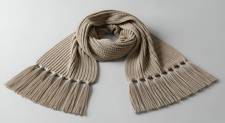 Stay cozy and stylish with this beautiful beige knit scarf, perfect for adding a touch of warmth and elegance to any outfit this season
