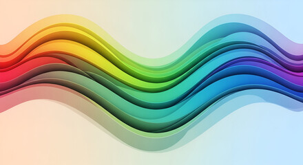 Stunning abstract rainbow waves create a vibrant and modern background for professional presentations and creative design projects that need a colorful touch