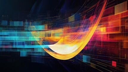 Abstract Geometric Composition with Arc and Linear Elements