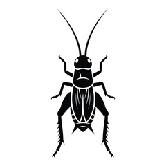 Vector art of black cricket silhouette