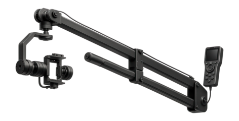 Camera jib crane with telescopic arm and remote control