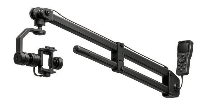 Camera jib crane with telescopic arm and remote control