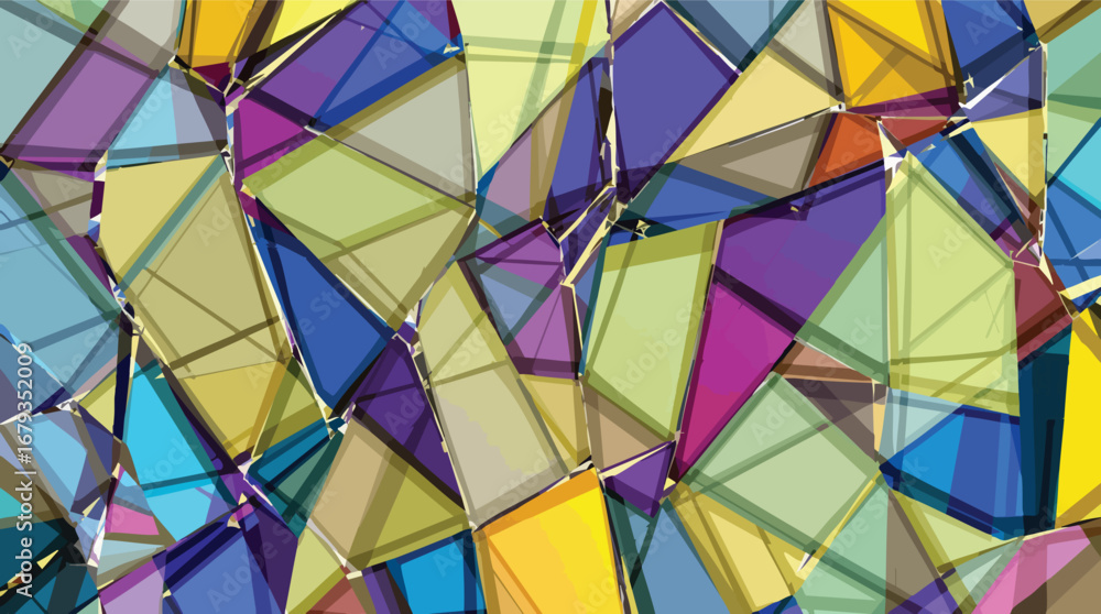 Aufkleber geometric abstract background with overlapping translucent triangles and polygons colorful.
