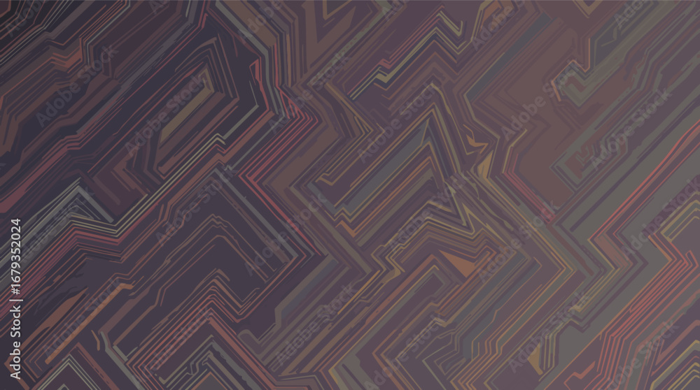 Aufkleber geometric abstract pattern with intersecting lines in earthy tones vector illustration.