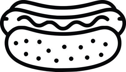 Delicious Hotdog Clipart Illustration Featuring a Freshly Baked Bun, Savory Sausage, and Tasty Toppings Making this a Perfect Addition