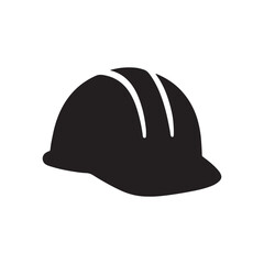 Angled Hard Hat Icon — Construction Safety Helmet Silhouette