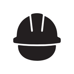  Construction Worker Face Icon — Hard Hat Front View Silhouette
