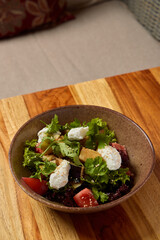 A Vibrant and Colorful Salad Bowl Filled with Fresh Ingredients and Tasty Toppings