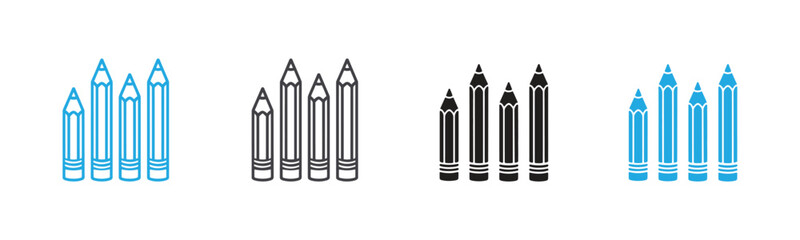 Pencil icon set. for mobile concept and web design. vector illustration,Creative tools for inspiration pencils in various styles,