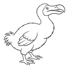 Vector art of line drawing of a dodo bird