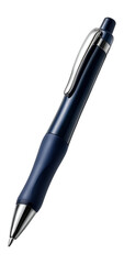 Gel pen with ergonomic barrel and navy ink