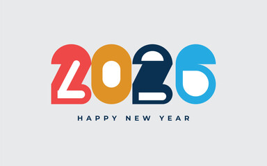 2026 Happy New Year Background for sports event, competition or cup. World Championship 2026. Design with geometric shapes for poster, layout, template. 