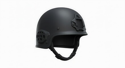Modern Black Tactical Helmet with NVG Mount and Side Rails