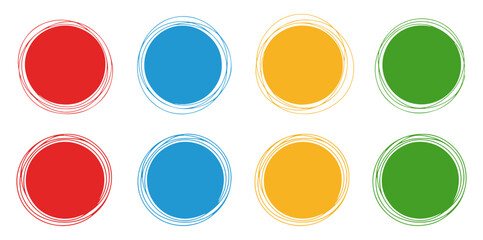 circular line icon vector set