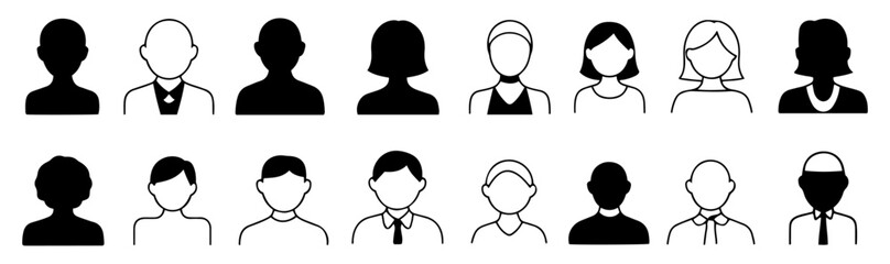 user avatar profile icon vector set