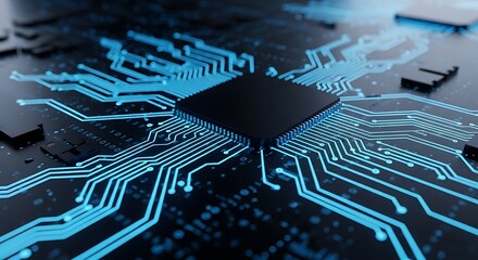 High Tech Microchip Processor Circuit Board Technology Innovations Future Computing