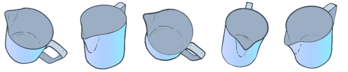 Barista Milk Pitcher for Steaming and Frothing Milk, Latte Cappuccino Coffee Accessories PNG