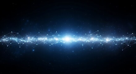 Fototapeta premium A Captivating Cosmic Phenomenon of Nebulous Light Trails and Sparkling Particles in Deep Space