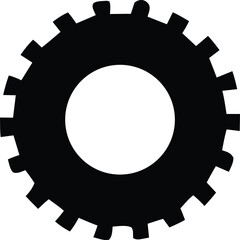 Industrial gear wheel silhouette symbolizing mechanics engineering machinery automation power and precision for technical concepts