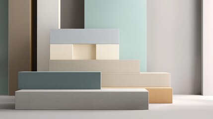 Modern Geometric Shapes on Minimalist Background