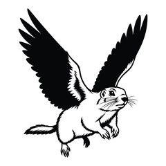Vector art of flying prairie dog with eagle wings