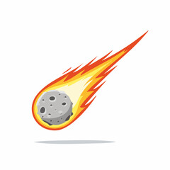 Fiery Meteorite Streaking Through the Sky A Cosmic Spectacle of Space Rock and Burning Debris