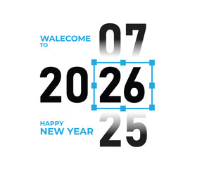 Loading process ahead of new year 2026. Symbol of new year 2026 celebration. Creative festive banner with trendy design. Vector illustration