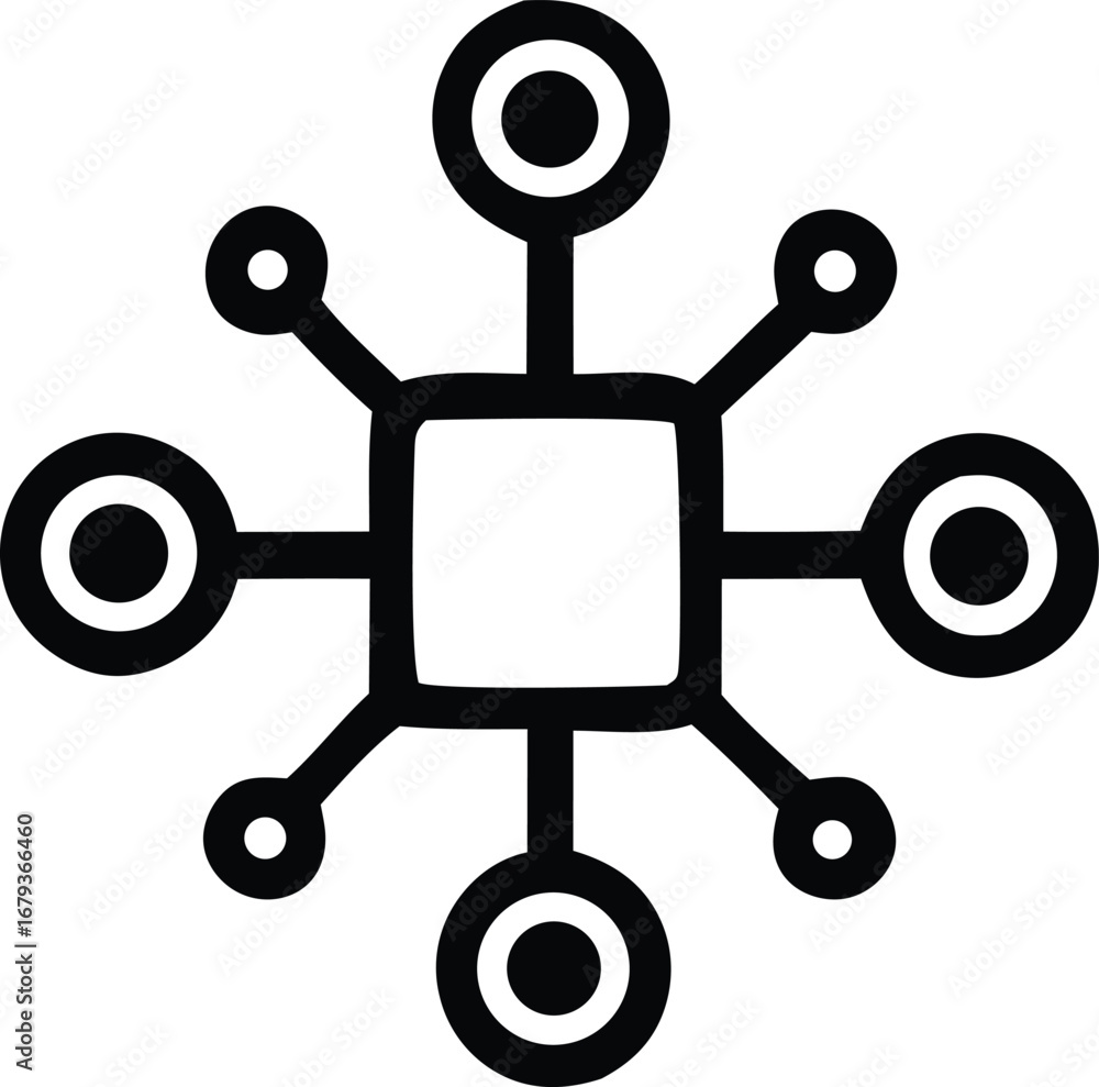 Poster abstract network structure symbol representing connection and interconnectedness in technology and c
