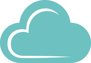 Cloud Illustration A simplified graphic of a cloud shape for conceptual designs, data storage, and digital services