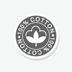 Obraz na płótnie Canvas 100 percent cotton icon sticker isolated on gray background