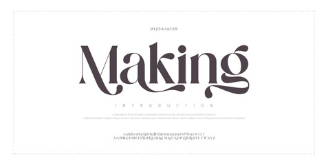 Making Elegant alphabet letters font and number. Classic Lettering Minimal Fashion Designs. Typography modern serif fonts regular decorative vintage concept. vector illustration
