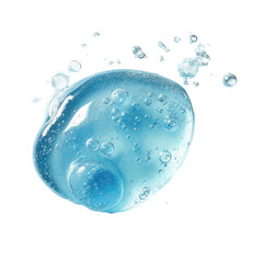 Clear, light blue gel substance, with air bubbles