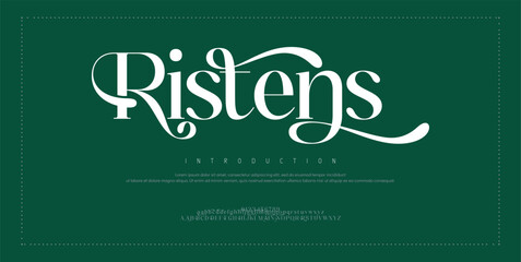 Ristens Luxury alphabet letters font. Typography elegant wedding classic lettering serif fonts decorative vintage retro concept. vector illustration
