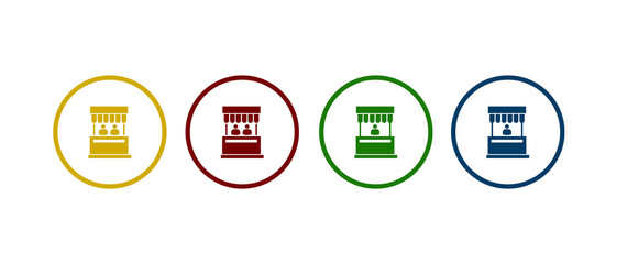 promo stand icon vector illustration. promo stand icon in different color design.