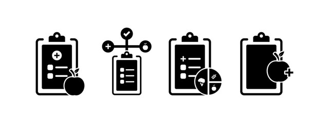 medical diet icon vector illustration. medical diet icon in black style - stock vector.