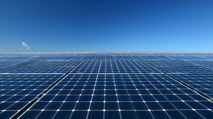 Solar Panel Array Under Sunlight, Green Energy, Eco-Friendly Technology, and Sustainability concept