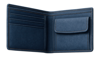 Wallet with a denim fabric exterior