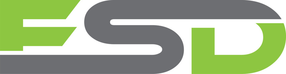 Obraz premium ESD letter logo design for technology company. ESD logo design black and white color