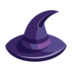 Naklejka premium A silhouette design of a classic witch hat, a spooky and isolated graphic vector ideal for halloween decorations.