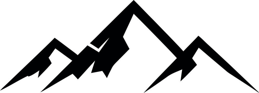 Black Mountain Peak Silhouette Vector EPS Asset