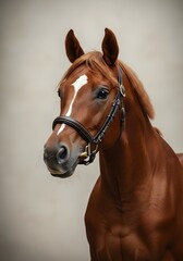 Fototapeta premium Majestic Bay Horse Head with Serene Expression