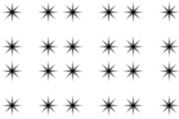 Abstract Pattern of Black Starburst Shapes on a White Background