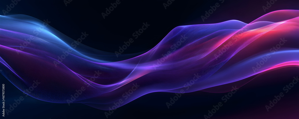 Poster abstract digital neon waves flow background with empy space for text