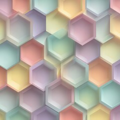 Fototapeta premium Pastel Hexagon Mosaic - Soft, Textured Background with Subtle Color Variations.