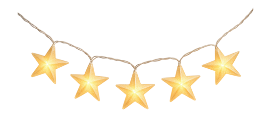 Star-shaped string lights with a warm glow