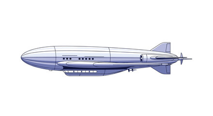 A detailed futuristic airship design with advanced propulsion and aerodynamic features