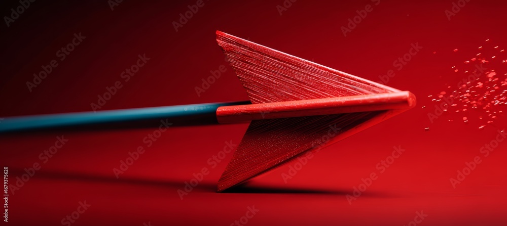 Poster red arrow target. business objective achievement. generative ai technology.