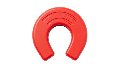 Red horseshoe magnet science experiment education physics tool research learning magnetic field demo 100char on transparent background