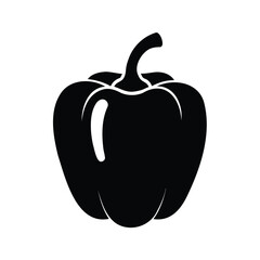 Silhouette of a bell pepper vegetable, a simple and bold graphic representation, bell pepper silhouette vector illustration