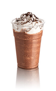 milkshake taste coffee and whipped cream, white background